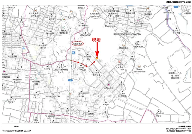 読谷村長浜売家地図広域
