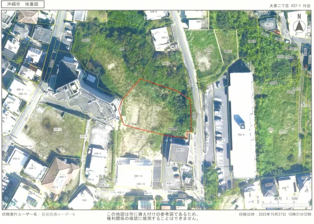 沖縄市大里2丁目土地衛星写真